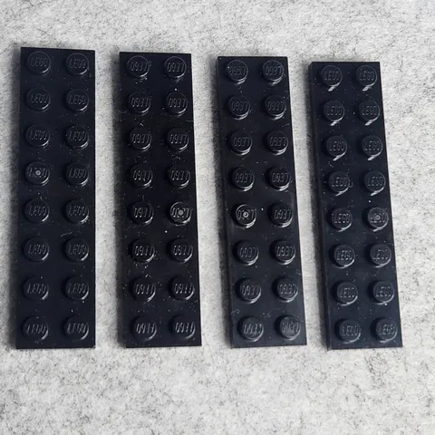 LEGO 3034 Plate 2 x 8 Black x4 Genuine