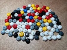 LEGO BULK LOT OF 112 2X2 ROUND DOME BRICKS #553 MIXED COLORS
