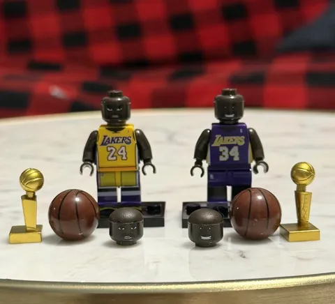 Lego Shaquille O’Neil Kobe Bryant Custom Printed Minifigure Lot NBA Lakers