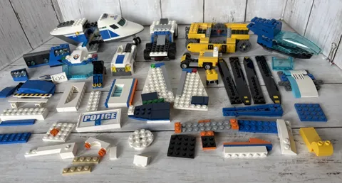 LEGO City REPLACEMENT PIECES LOT Police Plane Vehicles Boat Blue White Pieces