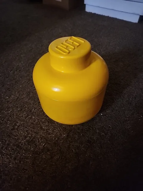 Lego Storage Head Yellow Stackable Figure Block Brick Holder