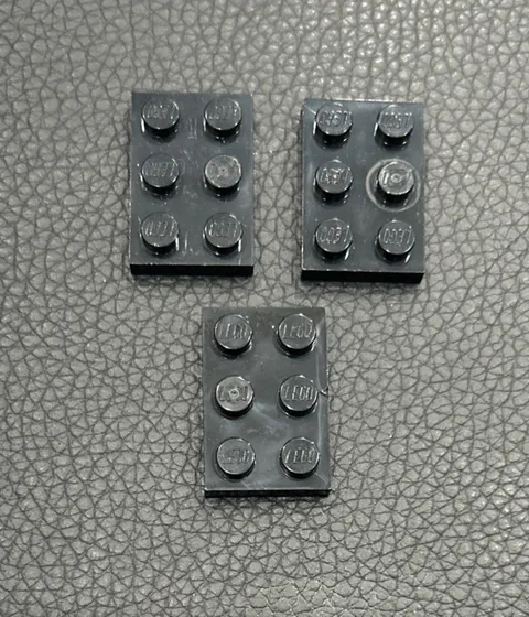 Lego Plate Flat Black Lot 3 Replacement Part #3021 2 x 3 2x3