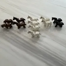LEGO Animal Lot Horses & Cows White Brown Black Plastic Minifigure Figures