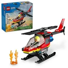 LEGO City Fire Rescue Helicopter Toy, Building Set with Multicolor