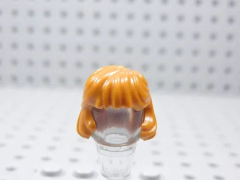 LEGO Dark Orange Female Girl Hair Minifig Mid-Length Hair Behind Ear AC