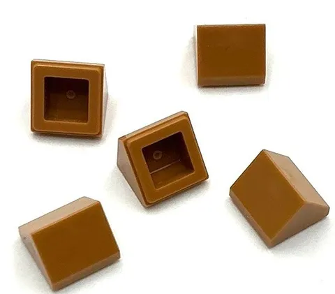 Lego 5 New Medium Nougat Slope Sloped 30 1 x 1 x 2/3 Parts