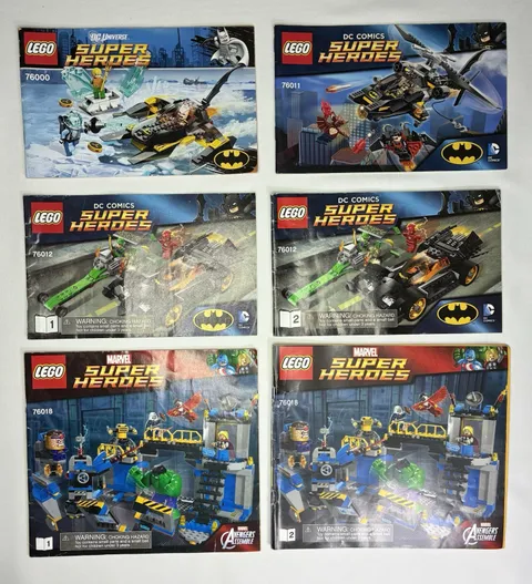 LEGO Super Heroes Instruction Manuals Lot Batman Marvel Avengers 76000 76011