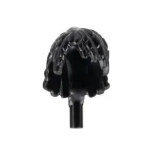 LEGO - Minifigure, Hair Na'vi, Wide with Bangs, Braids, and Bar at End - Black