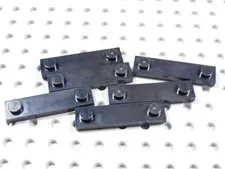 LEGO Lot of 6 Black 1x4 Smooth Plates w/ Studs on End BF