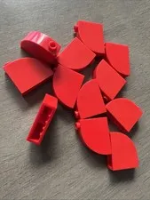 LEGO 33243 Red Slope, Curved 3 x 1 x 2 with Hollow Stud 12 Pieces