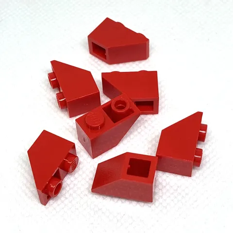 LEGO Parts - Red Slope, Inverted 45 2 x 1 - No 3665 - QTY 7