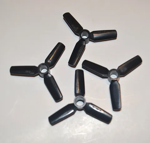 LEGO #92842 Airplane Propeller 3 Blade Black 4PC
