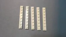 LEGO Loose Lot (5 Pieces): 3460 - 1x8 Plate White [NEW]