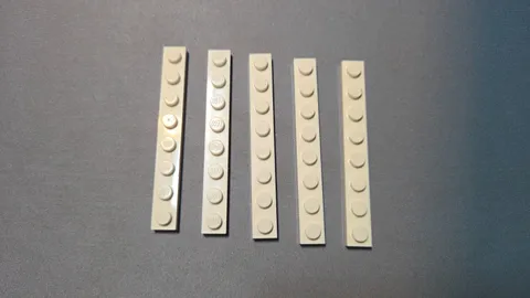 LEGO Loose Lot (5 Pieces): 3460 - 1x8 Plate White [NEW]