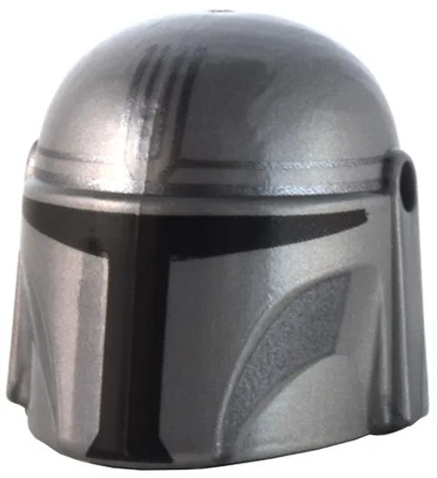 LEGO Flat Silver Minifigure, Headgear Helmet with Holes, SW Mandalorian with Sil