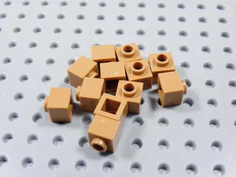 LEGO Lot of 12 Medium Nougat 1x1x2/3 Modified Bricks w/ Open Stud BR