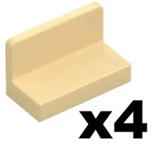 Lego Part 4865b Tan PANELS 1 x 2 x 1 with Rounded Corners Qty 4 TN4
