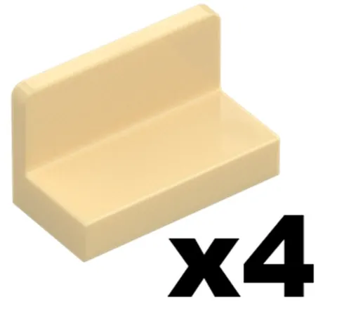 Lego Part 4865b Tan PANELS 1 x 2 x 1 with Rounded Corners Qty 4 TN4