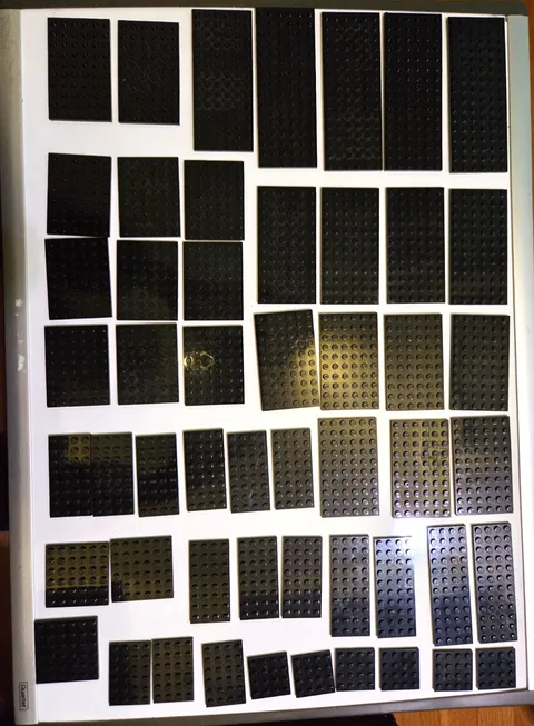 Lot of 52 Black Lego Baseplates 4X  6X