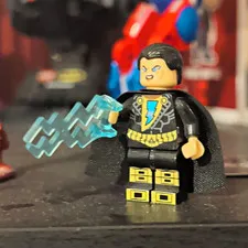 LEGO DC Super Heroes Black Adam Minifigure w/ Cape Blue Lightning sh642 76327