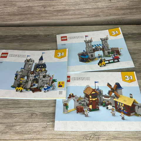 LEGO 31168 Creator 3 In 1 Medieval Horse Knight Castle Instruction Manuals Only