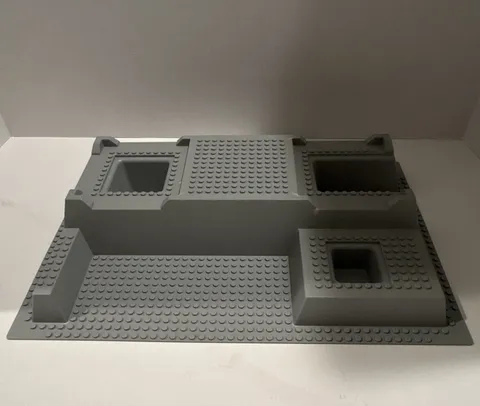 LEGO Gray Baseplate Raised Platform with Cutouts