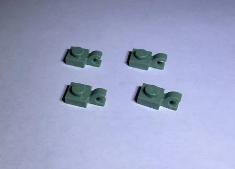 Lego Lot Of 4 Sand Green 1x1 Plate W Holder Vertical Holders New City Arm