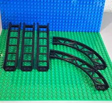 LEGO Black Roller Coaster Track. Lot Of 5. Excellent Condition.