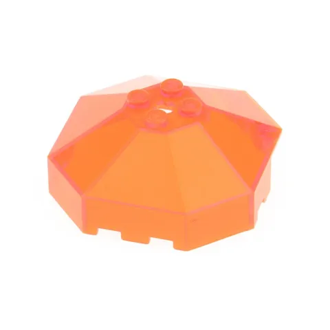 1x LEGO Cockpit Window 6x6x2 Transparent Neon Orange Octagonal Axle Hole 2418b