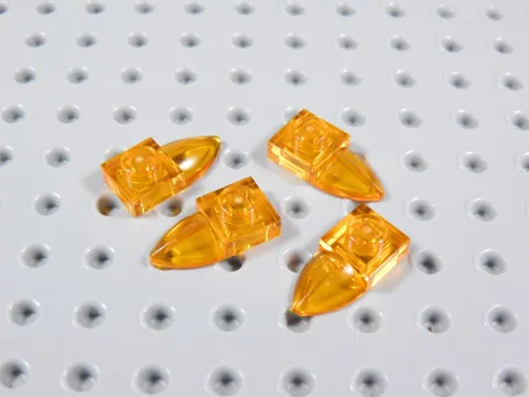 LEGO Lot of 4 Trans Orange 1x1 Modified Plates w/ Claw Tooth BA