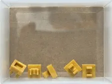LEGO Parts - Pearl Gold Tile, Modified 1 x 1 with Open O Clip - No 15712 - QTY 5