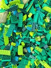 LEGO Green DGreen Lime Olive SGreen DTurq Mix Bulk 1/2LB Used Clean - REBRICKS