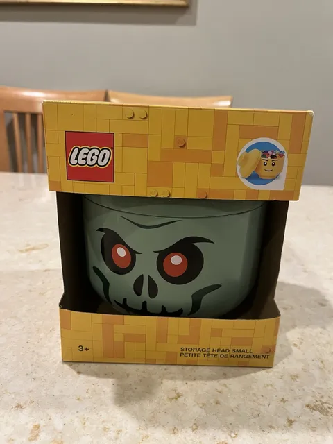 NEW LEGO Green Skeleton Zombie Storage Head Container Halloween SMALL Size