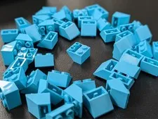 Lego x50 New Medium Azure Slope, Inverted 45 2 x 2 # 3660
