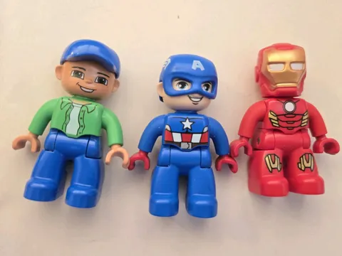 Lego Duplo Building Block Figures DC Comics IRONMAN,  CAPTAIN AMERICA & Man