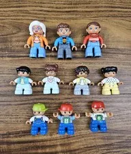 Lego Duplo Figures Lot of 10 People Grandma Dad Mom 7 Children 5 Boys 2 Girls