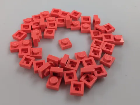 Lego x50 New Coral Plates 1 x 1 Stud Pieces # 3024 MOC Bulk Parts