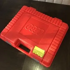 Lego Hard Plastic Storage Carrying Case Red Large 15x12 - Vintage 1985 Box Only