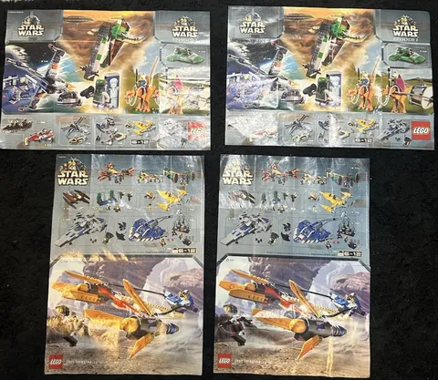 Vintage (1999) LEGO STAR WARS - Catalog Posters Lot Of 4 - VERY RARE