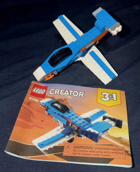LEGO CREATOR 31099 3 in 1 Plane Used 100% Complete W/Manual No Box