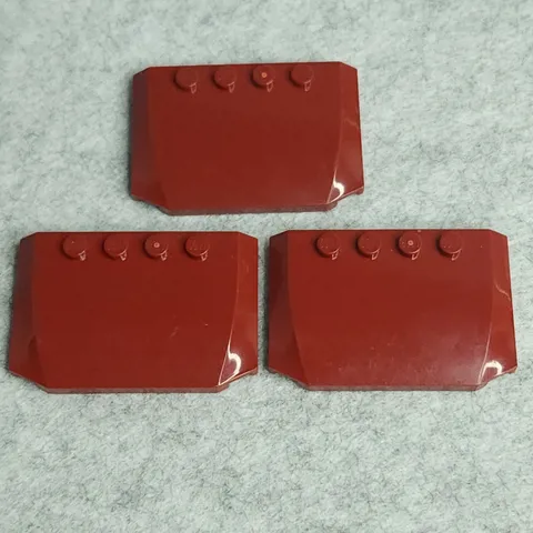 LEGO 52031 Wedge 4 x 6 x 2/3 Triple Curved Dark Red x3 Vintage Genuine