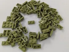 Lego 100x New Olive Green Plate 1 x 2 # 3023 Bulk Lot MOC