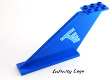LEGO Blue 2x12x5 Passenger Airliner Large Tail Passenger Plane (87614 3181) x1