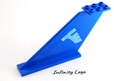 LEGO Blue 2x12x5 Passenger Airliner Large Tail Passenger Plane (87614 3181) x1