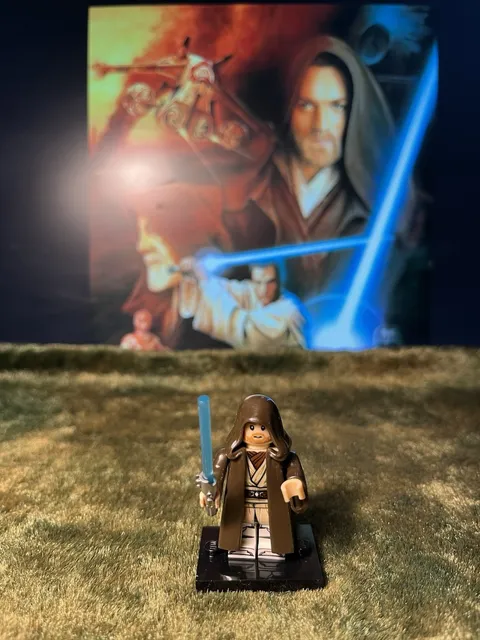 1x MINI STAR WARS OBI WAN KENOBI YEDI KNIGHT on Genuine Lego Base