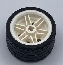 37 x 22 Lego Tire with White Rims ~ Truck, SUV or Car tires - SINGLE TIRE