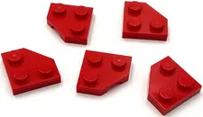 Lego 5 New Red Wedge Plates 2 x 2 Cut Corner Pieces