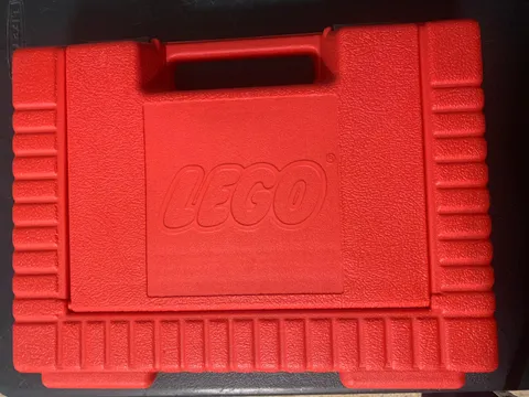 Vintage 1985 Lego Hard Plastic Carrying Case Red LARGE 15x12 storage BOX only