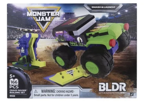 BLDR Monster Jam Building Set - Grave Digger with Launcher and Ramp