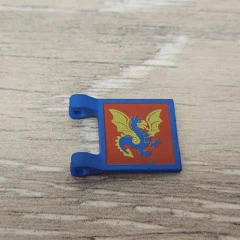 Lego 2335px9 Blue Flag 2 x 2 Square With Flat Edge Red Square Yellow Blue Dragon